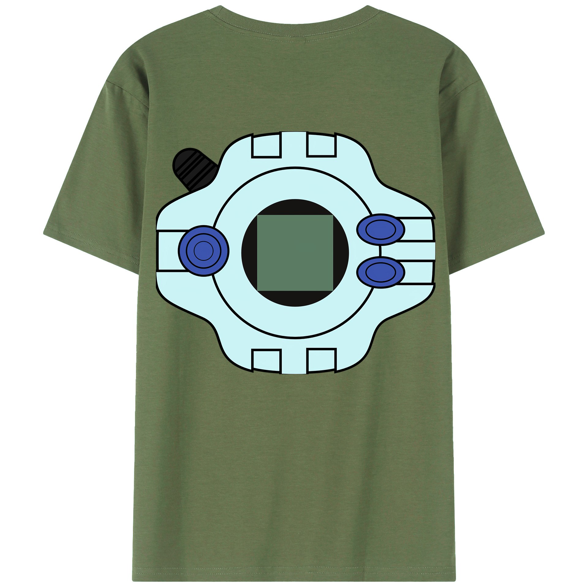 （画像用） Digimon デジタルモンスター/デジモン 綿100％ メンズ半袖Tシャツ（バックプリント） 通気性
